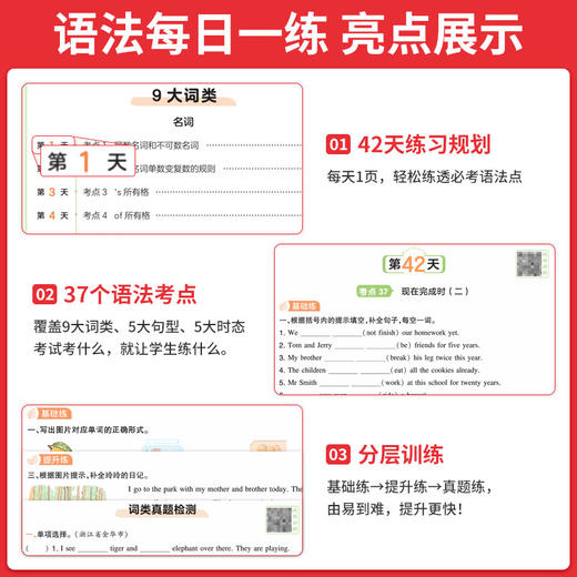 2027小学生英语语法专项训练书词汇填空题一本通语法表解大全每日一学每日一练习题必刷题小学通用入门 商品图2