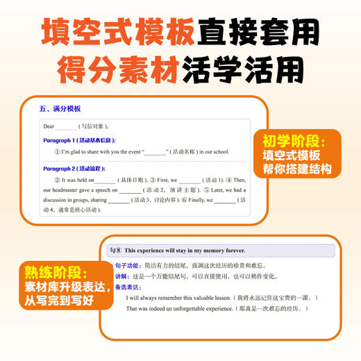 【新东方】初中英语高分作文一练就会 中考英语作文 写作素材 商品图4