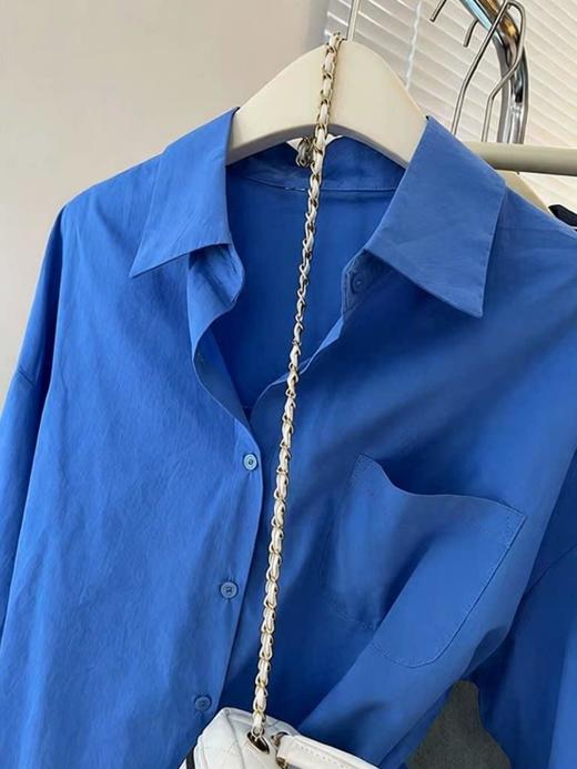女式衬衫内搭叠穿上衣春秋韩系宽松防晒POLO领长袖衬衣外套S-XXL★娃娃优选 商品图3