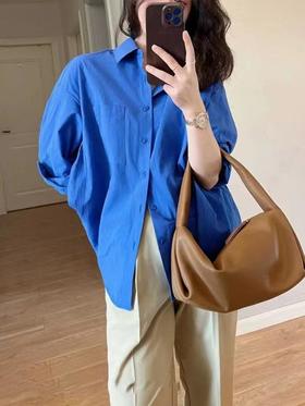女式衬衫内搭叠穿上衣春秋韩系宽松防晒POLO领长袖衬衣外套S-XXL★娃娃优选