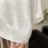卷卷紫老钱风落肩袖宽松V领衬衣 苎麻混纺舒适亲肤透气 显瘦百搭松弛老钱感 商品缩略图8