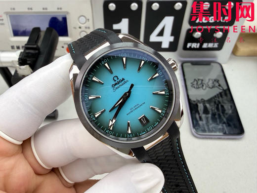欧米茄VS海马150米系列 绿松石 蒂芙尼蓝 6点位日历 Aqua Terra 150米腕表 丹东8900一体机 男士腕表 表径41mm 商品图1