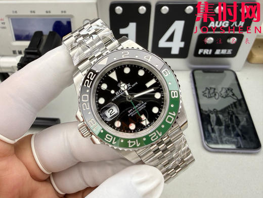 劳力士VS格林尼治型"雪碧圈"格林尼治GMT 左撇 五珠带 丹东3285一体机 男士腕表 商品图1