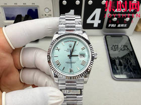QF配重V5版 重量180克+ 冰蓝DD 劳力士星期日历型系列 冰蓝罗马 日志40mm 男士腕表
