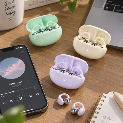 新品！热卖！【舒适不漏音，久戴不痛】沃品 OWS夹耳蓝牙耳机 蓝牙6.0芯片 链接稳定不卡顿 OWS38 商品图1