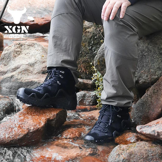 XGN小公牛户外登山鞋男中高帮靴event防水防滑透气徒步鞋仰望 商品图1