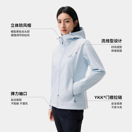 【风盾2.0】伯希和户外软壳衣女防泼水运动外套男防风耐磨登山服 商品图3