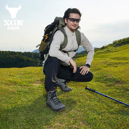 XGN户外双峰中低帮登山鞋男款eVent防水防滑耐磨徒步鞋中高帮户外鞋子 双峰 商品图2