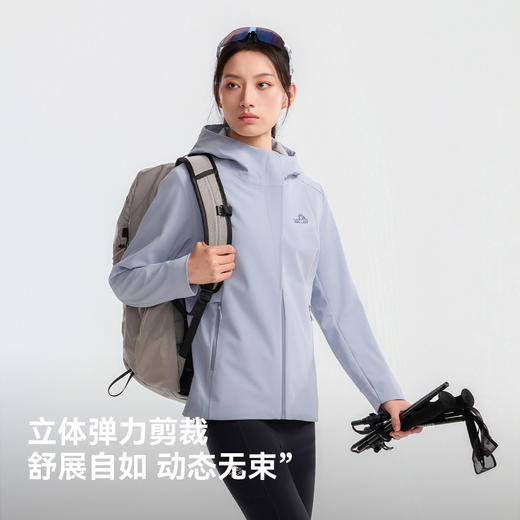 伯希和户外软壳衣女新款无氟防泼上衣耐磨保暖徒步登山外套 商品图4