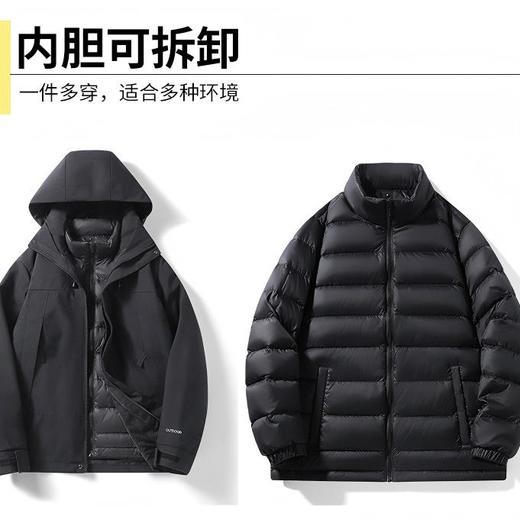 【品牌清仓捡漏 防风防泼耐刮 可拆卸羽绒内胆】JEEP SPIRIT户外三合一80鸭绒外套 商品图4