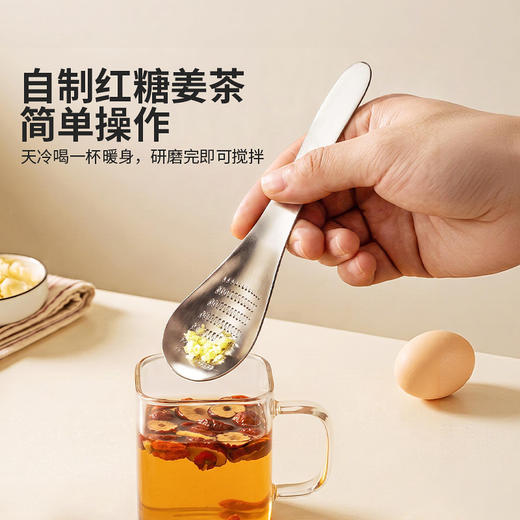 摩登主妇304不锈钢研磨勺生姜研磨盘手动磨姜泥蒜泥器姜蓉研磨器 商品图3
