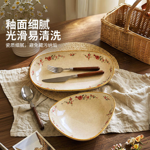 摩登主妇釉下彩中古风餐具碗盘家用2026新款高级感饭碗具盘子深盘 商品图3