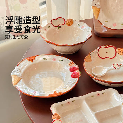 摩登主妇釉下彩可爱餐具套装碗盘家用2026新款一人食乔迁生日礼物 商品图2