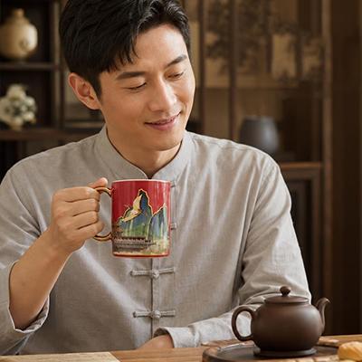《天下大观》国潮感温祥瑞杯 | 宫廷文创出品，林正茂大师监制，把太和殿、千里江山、仙鹤浓缩方寸间 商品图4