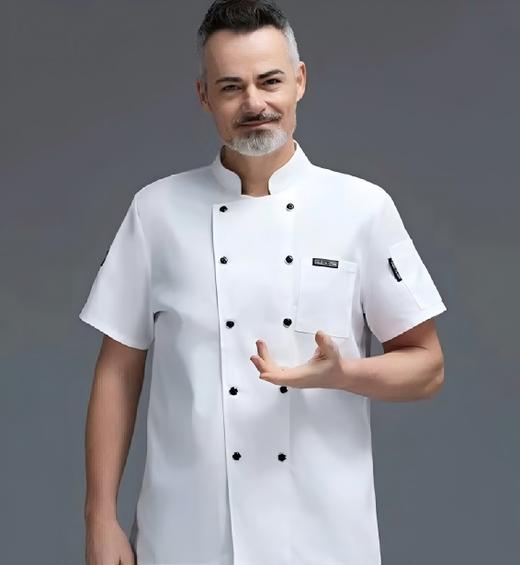 【JL】白色半袖厨师服 商品图0