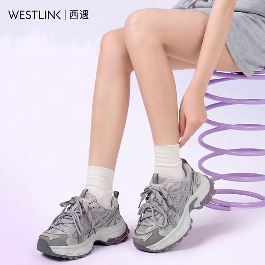 西遇厚底老爹鞋女2026秋季新款防滑增高网布不闷脚百搭超火运动鞋V1566589 商品图1