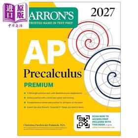 【中商原版】AP Precalculus Premium 2027 Prep Book with 3 Practice Tests + Comprehensive Review + Online Pr