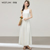 西遇白色无袖连衣裙女2026年夏季新款韩系清冷感修身气质A字长裙SS060403 商品缩略图2