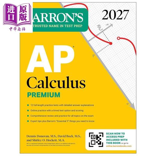 【中商原版】AP Calculus Premium 2027 Prep Book with 12 Practice Tests + Comprehensive Review + Online Prac 商品图0