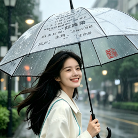 人民文学文创透明伞