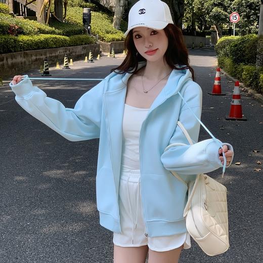 【宽松显瘦 穿出慵懒感】醉梓菡 连帽卫衣 连帽拉链款 单穿叠搭都好看 商品图0