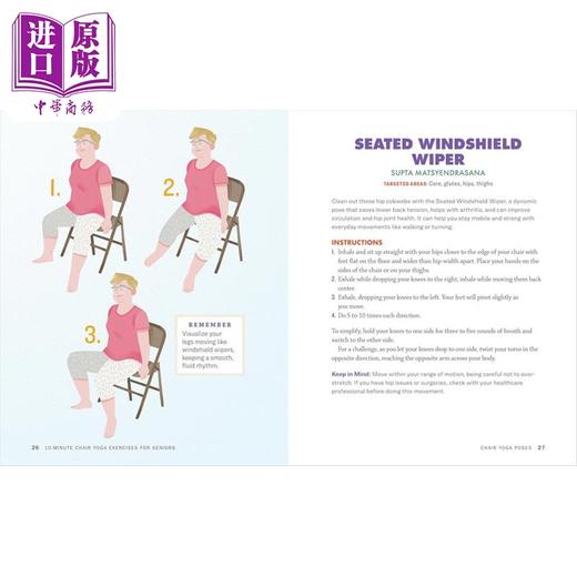 【中商原版】老年人10分钟椅子瑜伽防止跌倒的40个练习 10-Minute Chair Yoga Exercises for Seniors 英文原版 April Hattori 商品图3