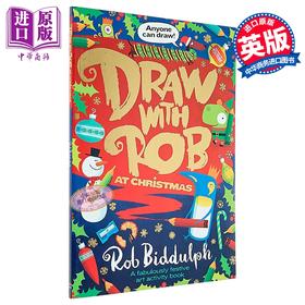 【中商原版】与罗拔欢度的圣诞活动书 Draw With Rob At Christmas 英文原版 儿童绘本图画书 节日艺术活动书 进口童书 6岁+