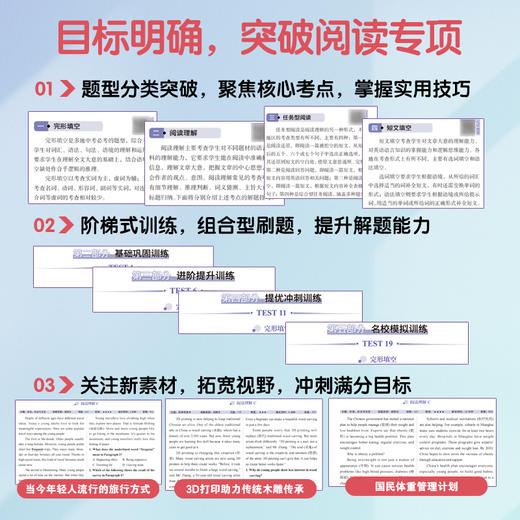 【新东方】27版 一本练透初中英语阅读 (四合一) 7/8年级可选 商品图3