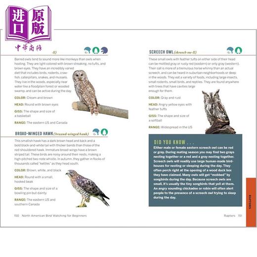 【中商原版】北美观鸟初学者 150个物种的实地记录 North American Bird Watching for Beginners 英文原版 Sharon Stiteler 商品图3