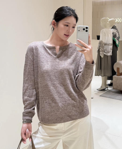 秋季原单之禾女士亚麻针织衫091603 商品图0