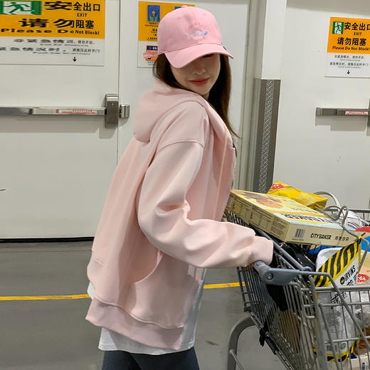 【宽松显瘦 穿出慵懒感】醉梓菡 连帽卫衣 连帽拉链款 单穿叠搭都好看 商品图12