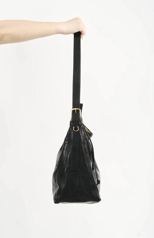 JALO JALO BA02女士全粒面头层植鞣牛皮黑色小号HOBO包 商品图7