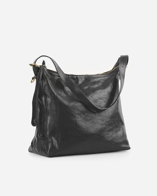 JALO JALO BA02女士全粒面头层植鞣牛皮黑色小号HOBO包 商品图5