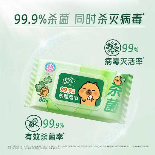 【官方自营】清风御本草抽取式草本湿巾80片4包整箱BWB80YE4 商品图4