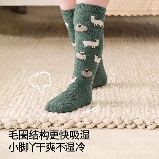 【婴童服配】嫚熙婴儿袜子加绒毛圈冬季男女宝宝保暖不勒腿儿童可爱过膝长筒袜 商品图3