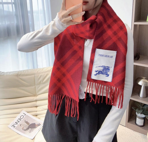 秋冬特惠💰300 巴宝莉新款围巾 双面山羊毛材质 商品图0