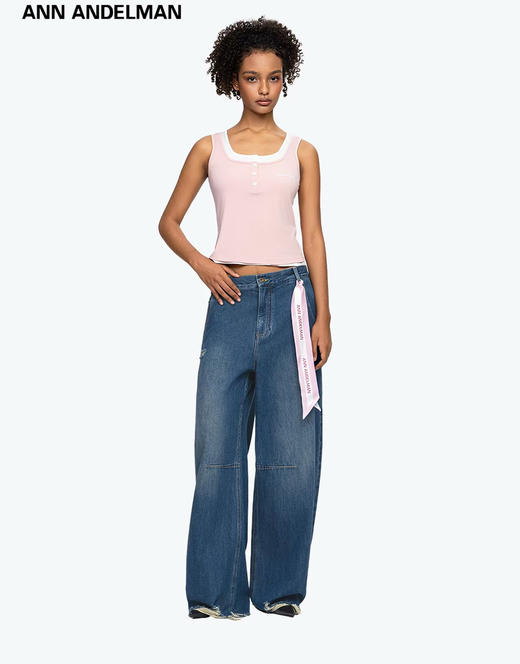 ANN ANDE李沁同款做旧流苏牛仔裤 商品图6