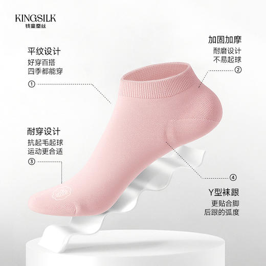 【男女同款】钱皇 蚕丝滋养袜 吸湿透气不闷汗 减少摩擦 穿着裸感 Pro40 5双装 商品图7