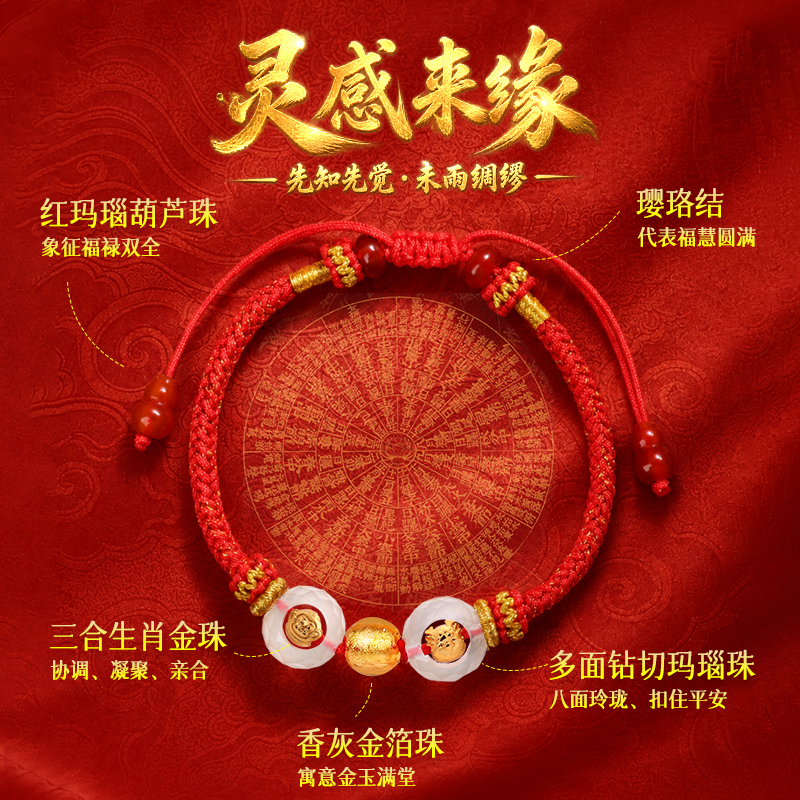 2027羊年 三合生肖本命年 化嵗红绳 羊牛狗鼠急需奉请【含师傅祈福，发货周期7-15天】