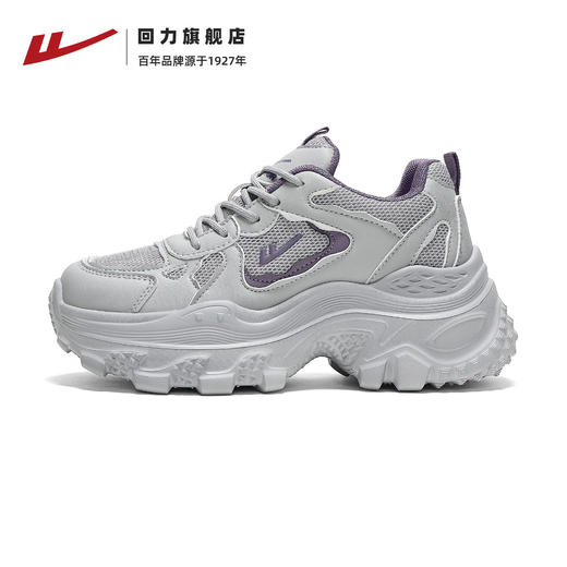 回力老爹鞋女款2026新款秋季厚底增高鞋子银色百搭软底轻便运动鞋【休闲鞋-老爹鞋】WXY(ZA)-6382★ 商品图1