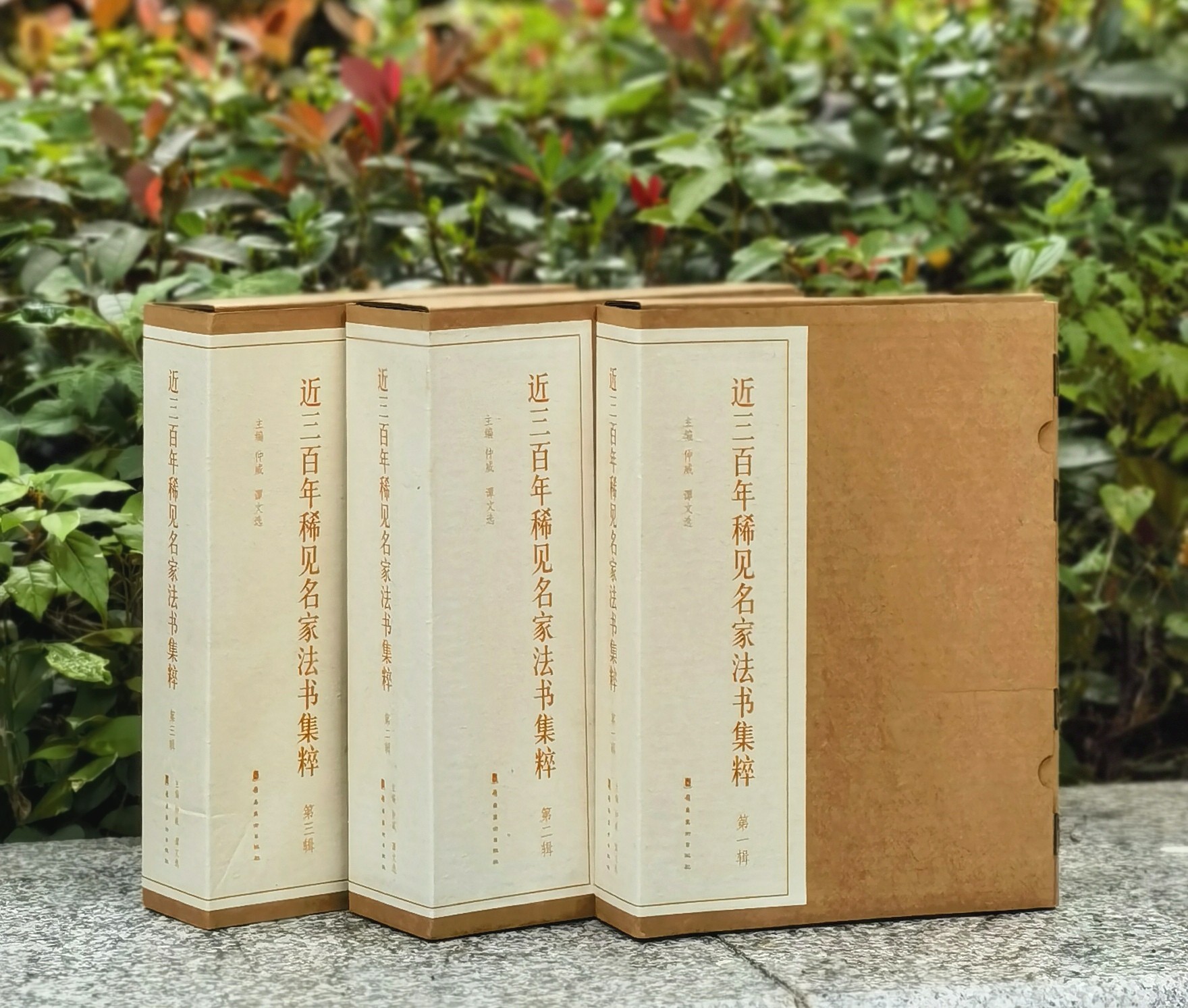 【重磅推荐、稀缺全套、捡漏低价】《近三百年稀见名家法书集粹》，全套3函30种34册，16开，平装，主编：仲威、谭文选，岭南美术出版社2018年一版一印，定价1535元，售价458元。