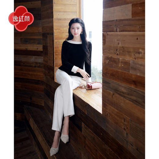 逸红颜《素瑶》26年秋款百搭万向弹高智通勤刺绣9分牛仔直筒裤女 商品图3