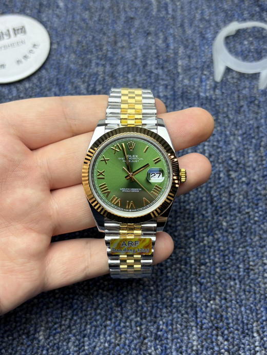 ARF劳力士日志型41mm 新款间金绿罗马 丹东3235一体机 五珠链 904L钢 男士腕表 商品图1