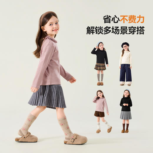 【80-130】【抗静电】嘟嘟家女童长袖t恤儿童冬季上衣宝宝打底衫女孩童装潮C6DTX023★ 商品图4