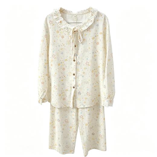 衣号目标双层棉纱女士长袖长裤睡衣套装1906（L-XL） 商品图0