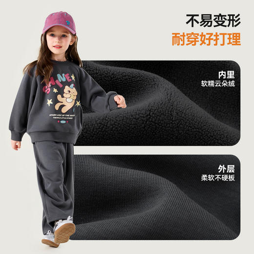 【80-130】嘟嘟家女童加绒套装冬季儿童保暖两件套女孩衣服裤子女宝加厚童装C6DTZ011★★ 商品图2