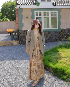 伊泺杉·西装印花裙美拉德系列 | 整套充满秋日文艺气息，氛围感直接拉满【3-5天发货】