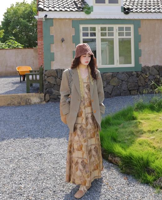 伊泺杉·西装印花裙美拉德系列 | 整套充满秋日文艺气息，氛围感直接拉满【3-5天发货】 商品图0