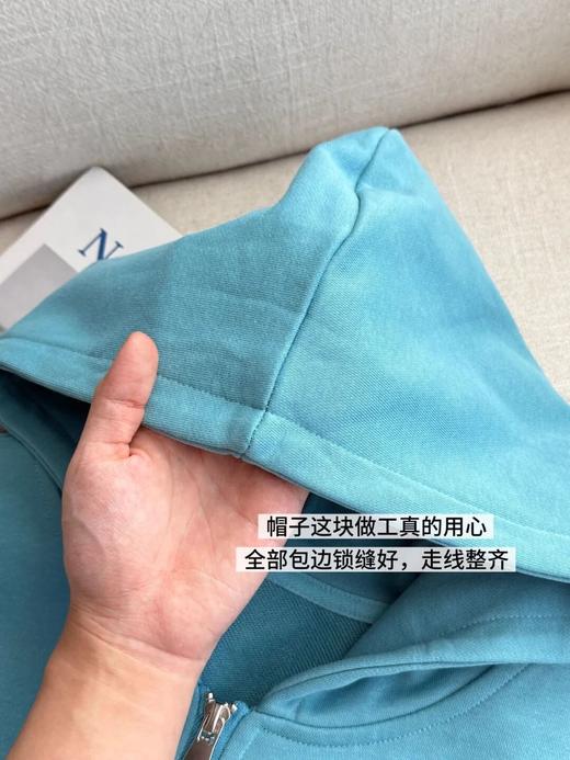湖水蓝100%棉拉链外套 | 念叨了20年的湖水蓝，重回时尚圈。140斤以内可穿 商品图8