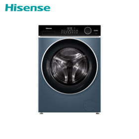 海信 洗衣机 WD100I2 花青黛 洗烘前开式滚筒洗衣机 10公斤 一级能效 LED0数码显示屏 不锈钢内筒 直驱变频 上排水 电脑控制 全自动 单进水 洗净比1.21